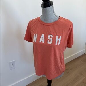 NASH Coral Tee with Bold White Print